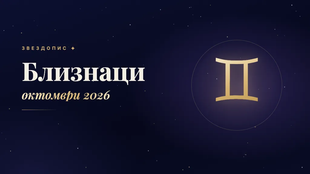 Знакът Близнаци в златно на тъмносин фон