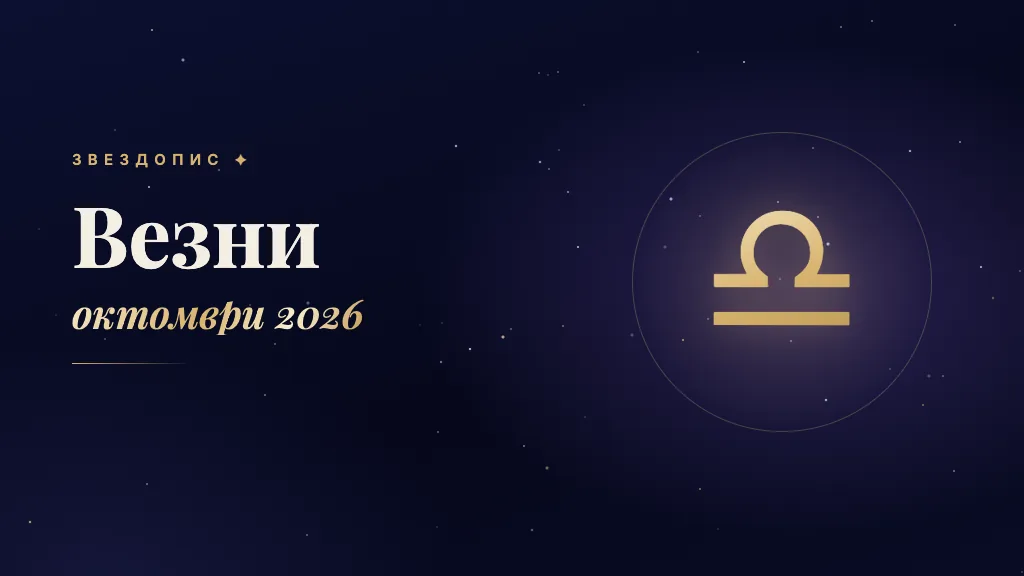 Знакът Везни в златно на тъмносин фон