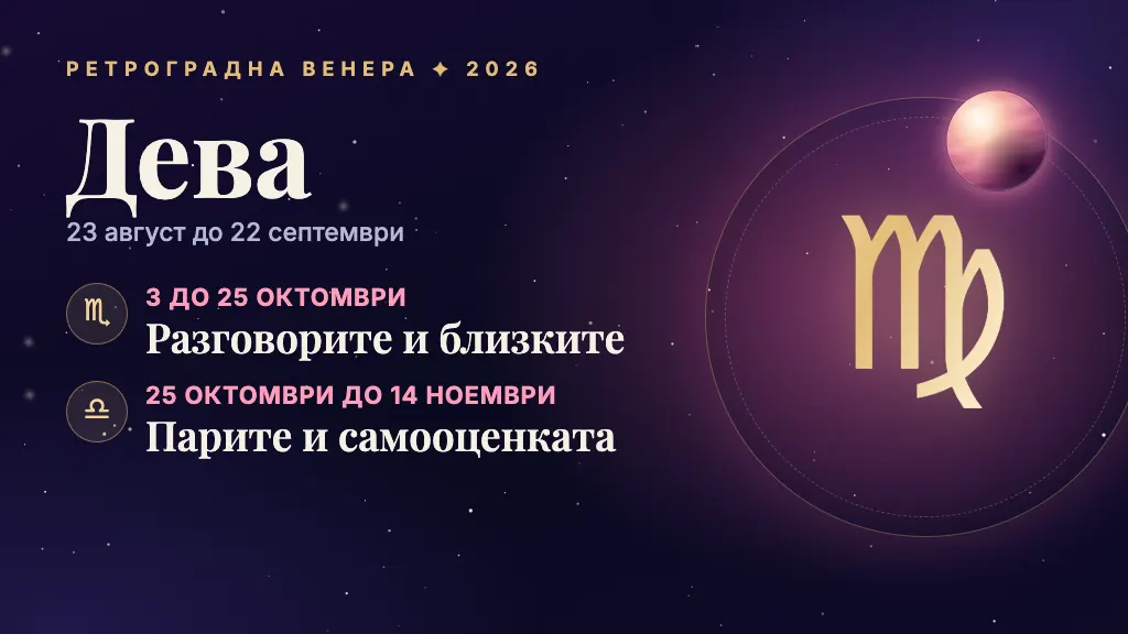 Знакът Дева и през кои сфери минава ретроградната Венера