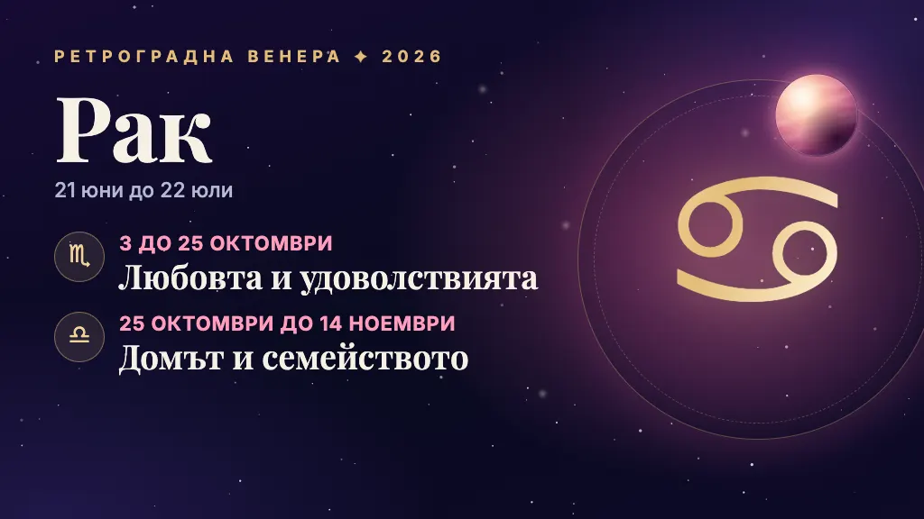 Знакът Рак и през кои сфери минава ретроградната Венера