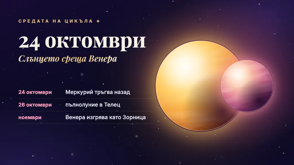 Слънцето и Венера се срещат на 24 октомври