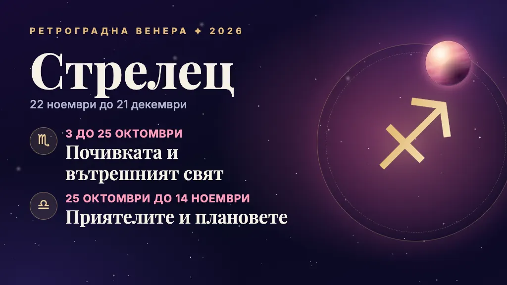 Знакът Стрелец и през кои сфери минава ретроградната Венера