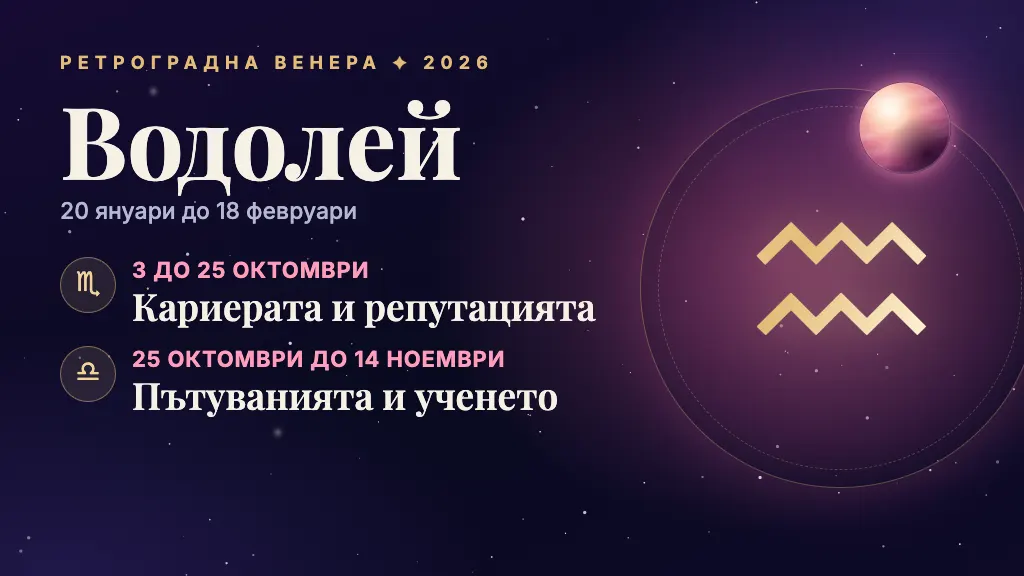 Знакът Водолей и през кои сфери минава ретроградната Венера